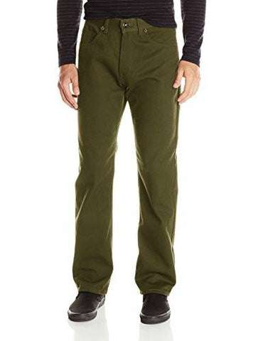 Pants Long In Thick Bull Twill Fabric And Straight Fit Olive 34X32
