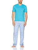 Mahad Fusion 2Piece Set With Jersey Top And Woven Pant Turquoise L