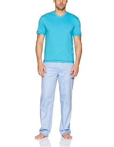 Mahad Fusion 2Piece Set With Jersey Top And Woven Pant Turquoise L