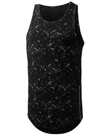 URBANCREWS Hipster Hip Hop Tied Wash Tank Top Tshirt BLACK MEDIUM