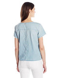 CALVIN KLEIN JEANS WOMEN SHORT SLEEVE SIDE TIE DENIM TSHIRT RYAN LIGHT XLARGE