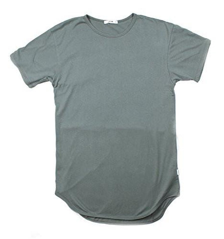 New EPTM Fashion Original Long Curved Hem Scoop Tee TShirt Fade Charcoal XL