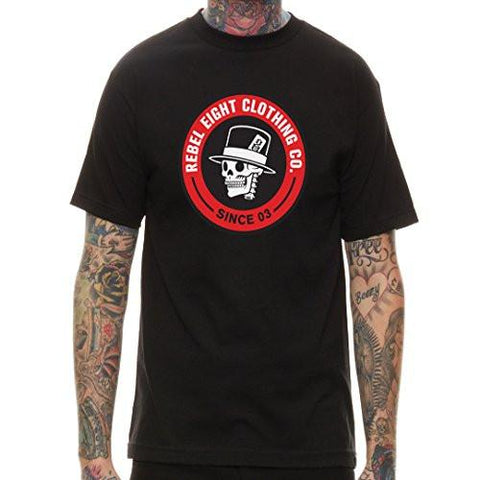 REBEL8 ANGELINO SS TEE BLACK REBEL EIGHT GRAPHIC SKELETON TSHIRT