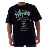 STUSSY WORLD TOUR TSHIRT SIZE: SMALL COLOR: NAVY