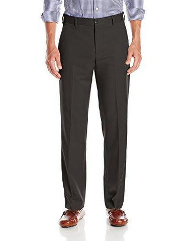 Men Traveler Classic Fit Flat Front Pant Black 44W X 30L
