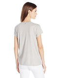 CALVIN KLEIN JEANS WOMEN SHORT SLEEVE HEATHER FOILED TIE KNOT TSHIRT SILVER CLOUD HUE LARGE