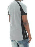 Imperious Embossed Geometric Side Zipper Longline Moto T Shirtgreym