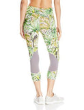Active Crop Pant Print Mesh Contrast Painted Palms XLarge