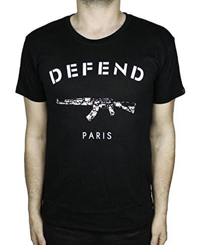 DEFEND PARIS AK 47 WHITE FLORAL CREW NECK GRAPHIC TSHIRT L