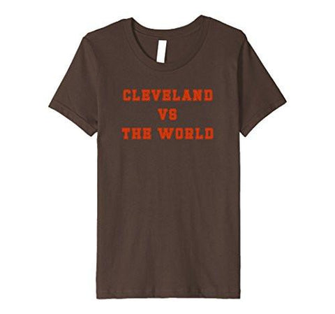 child Cleveland Vs The World Tshirt Orange On Brown 12 Brown