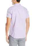 MEN SHORT SLEEVE DOBBY WEAVE BUTTON DOWN SHIRT JACARANDA MEDIUM