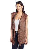 Vest with Braided Trim At Armholes Tobacco M
