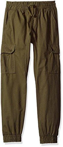 Big Jogger Pants Washed Ripstop Fabric With Cargo Pockets Olive XLarge