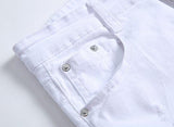 White Skinny Slim Fit Ripped Distressed Destroyed Stretch Pants