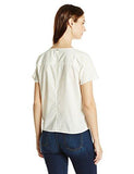 CALVIN KLEIN JEANS WOMEN SHORT SLEEVE POPLIN SIDE TIE TSHIRT WHITE WASH MEDIUM