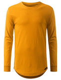 URBANCREWS Hipster Hip Hop Longline Long Sleeve Crewneck Tshirt TIMBER XL