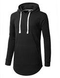 URBANCREWS Hipster Hip Hop Classic Pullover Hooded Jacket BLACK XLARGE