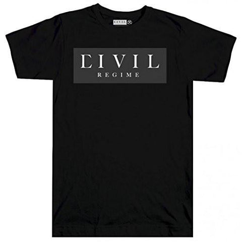 CIVIL REGIME BOX LOGO SHORT SLEEVE TEE BLACK GRAPHIC TSHIRT