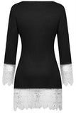 Creti Fashion Casual Lace Long Sleeve Tunic Dress T Shirt Dress