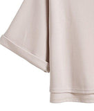Sweatyrocks 34 Sleeve Mock Neck Dip Hem Classy Tshirt Tops Apricot
