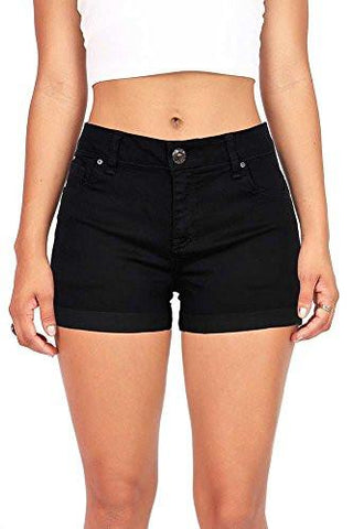Wax Juniors Perfect Fit Midrise Denim Shorts Black Large