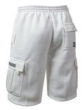 URBANCREWS Hipster Hip Hop Cargo Athletic Shorts WHITE XL