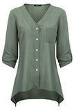 Creti Fashion VNeck Long Sleeve Chiffon Blouse Top Shirts