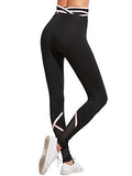 Yoga Pants Workout Leggings With Wrap Crisscross Details Black L