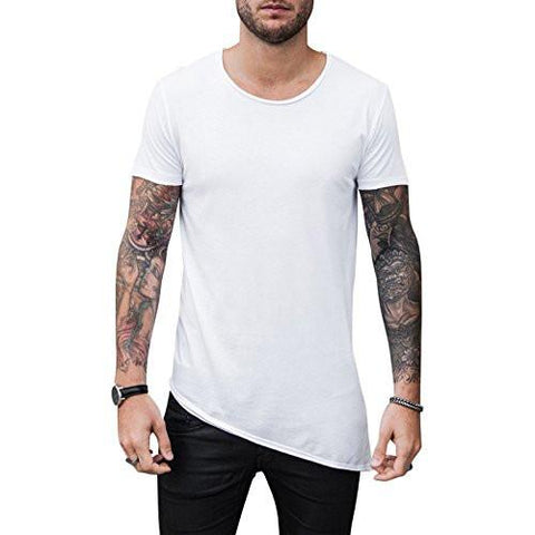 VITALY DESIGN ELONGATED ACUT HEM LONG WHITE TSHIRT TEE L