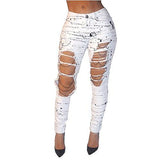 White Knee Skinny Denim Distressed Ripped S
