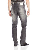 Long Denim Pants With Multiple Horizontal Rips In Carrot Fit Black Sand 36X32