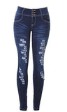 Stretcy Distressed Ripped Skinny Denim 006 Blue 13