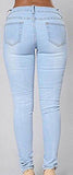 Blue Denim Stretch Destroy Skinny Ripped Distressed Pants