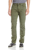Damian Slim Straight Leg Twill Pant With Biker Knee Patch Face Off Green 33