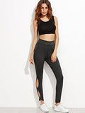 High Waist Leggings Cutout Yoga Pants Run Jogger Active Tights