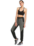 Sweatyrocks Pants Colorblcok Casual Tie Waist Yoga Jogger Pants Small Dark Gray+Black