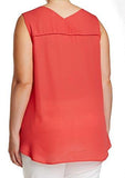 Daniel Rainn Plus ScoopNeck Tank Blouse Red 1X