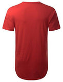 URBANCREWS Hipster Hip Hop Black Aztec Pocket Longline Tshirt RED S