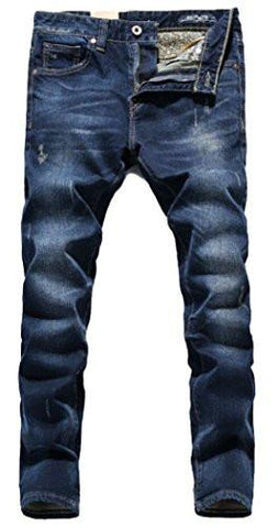 Skinny Stretch Washed Denim Tapered Jean Blue 30