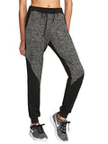 Sweatyrocks Pants Colorblcok Casual Tie Waist Yoga Jogger Pants Small Dark Gray+Black