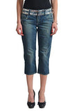 Denim Beads Decorated Capris Cropped Pants Us 32 It 46;