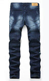 Men Ripped Slim Fit Straight Denim Vintage Style With Broken Holes