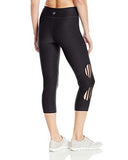 Strappy Cutout Capri Legging Black L