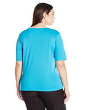KANU SURF PLUS SIZE SOLID UPF 50+ SWIM SHIRT RASHGUARD AQUA 3X
