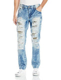 Denim Pants Long Destructed Ripped And Repaired In Washed Colors With Color Backing Olive 36X34
