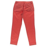 Lou Lou Twill Straight Leg Cropped Pants Red 2