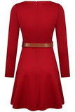 Creti Casual Long Sleeve Aline and Flare Tunic Dress Shirt Dress