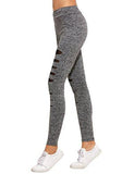 Legging Grey Knit Mesh Insert Ripped Tights Yoga Slim Pants S