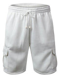 URBANCREWS Hipster Hip Hop Cargo Athletic Shorts WHITE XL