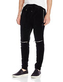 Jogger Pants In Premium Solid Velour Fabric Black 3XLarge
